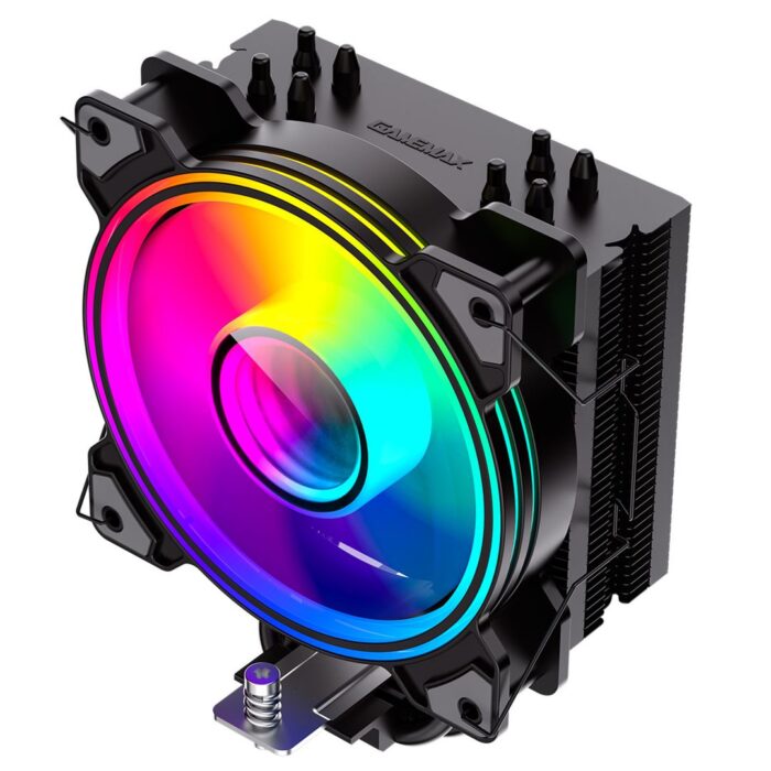 GameMax Ice Blade Black CPU Cooler 120mm PWM ARGB Fan 4 x Heat Pipes TDP 190W - Image 3