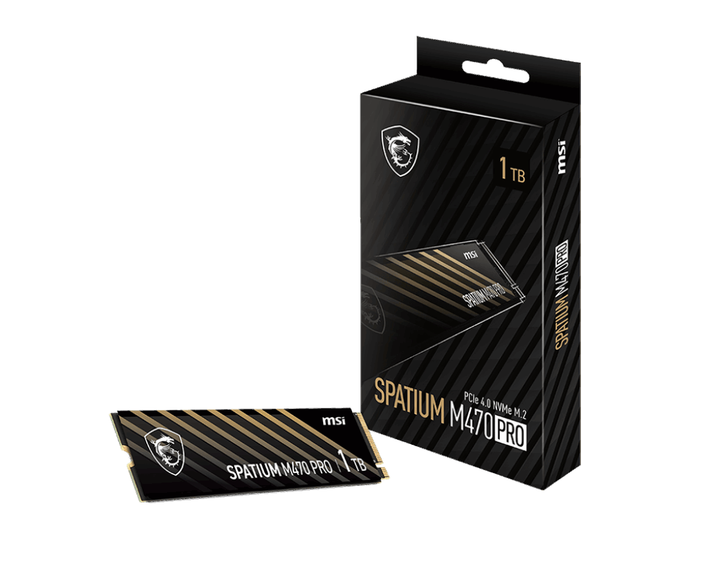 1TB MSI SPATIUM M470 1TB MSI SPATIUM M470 PRO 6000MB/s Read & 4500MB/s Write, 3D NAND - Image 1