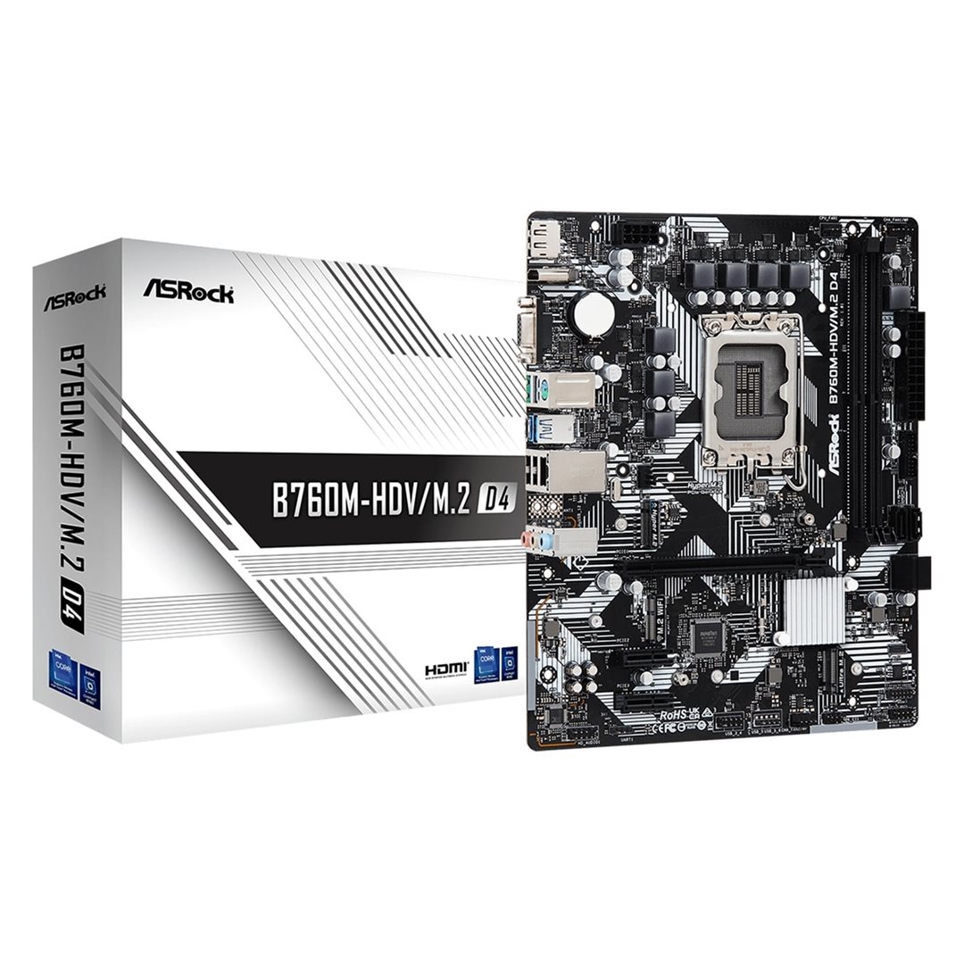 ASRock B760M ASRock B760M-HDV/M.2 D4 Intel 1700 Socket - Image 1