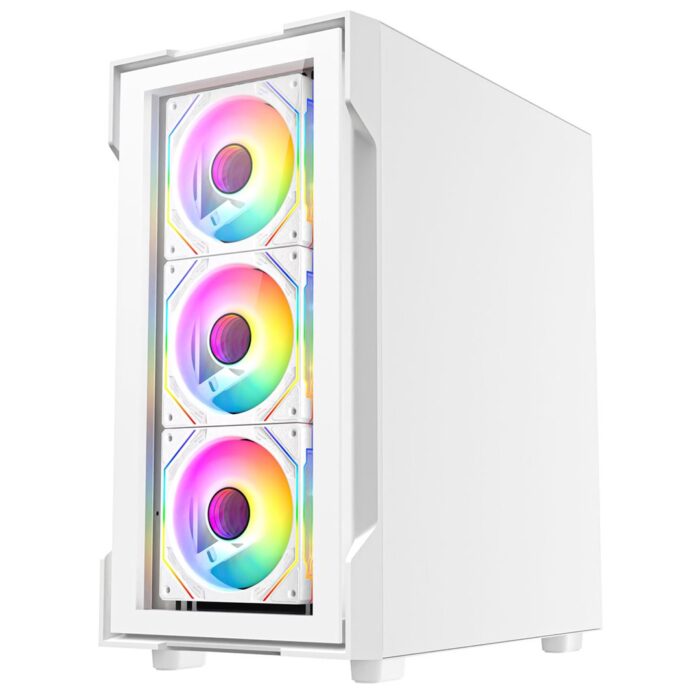 Cit Bolt White Micro-ATX Gaming Case With 4 x 120mm ARGB - Image 4