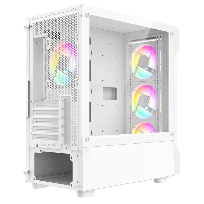Cit Bolt White Micro-ATX Gaming Case With 4 x 120mm ARGB - Image 5
