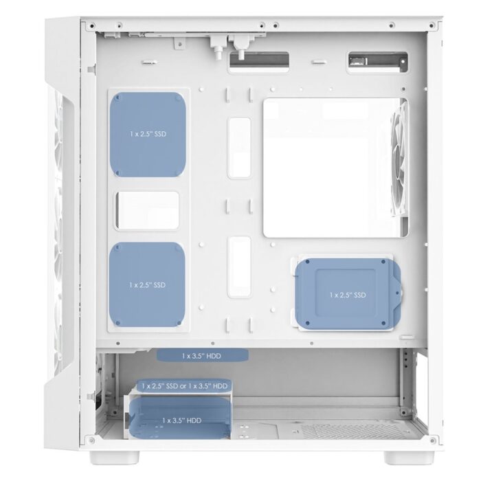Cit Bolt White Micro-ATX Gaming Case With 4 x 120mm ARGB - Image 7