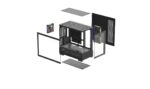 DeepCool CG380 3F Micro-ATX Gaming Case Case Black Panoramic Tempered Glass Side Panel, Mesh Airflow Front - Image 6