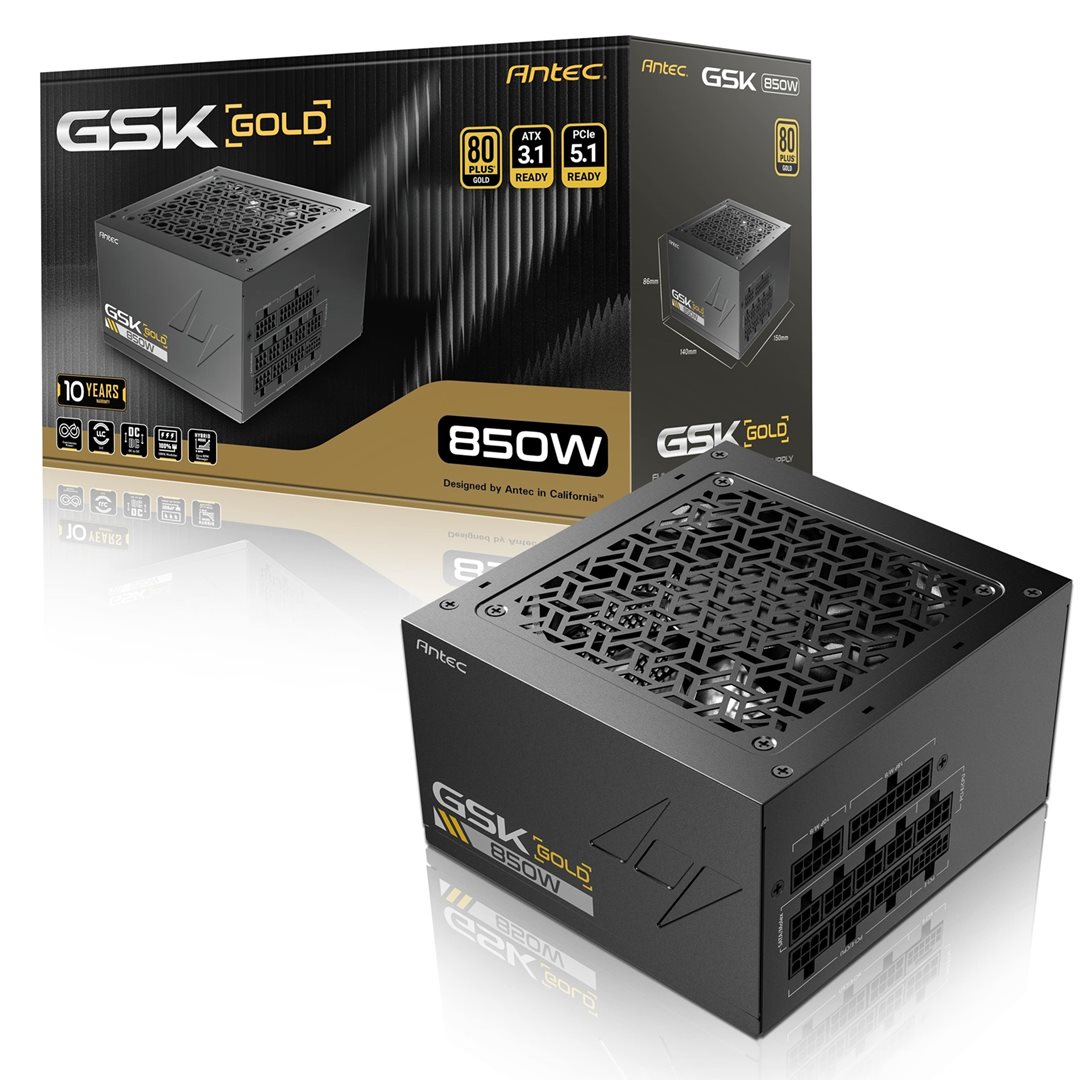 Antec GSK850 V2 850W Antec GSK850 V2 850W BLACK Fully Modular ATX 3.1, PCIe 5.1 - Image 1