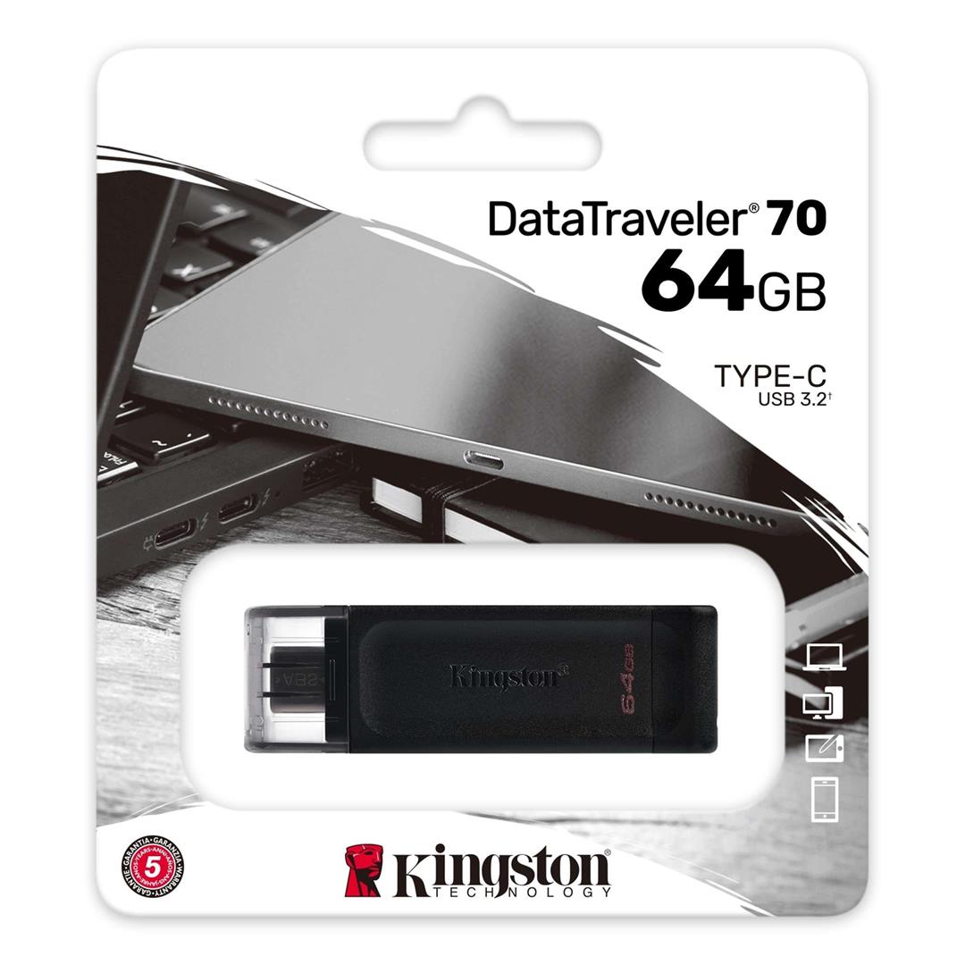 Kingston DT70 64GB Kingston DT70/64GB DataTraveler 64GB USB Flash Drive, USB 3.2,USB-C - Image 1
