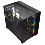 Powercool Atom Black MATX Cube with 3x ARGB Fans - Image 2