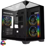 Powercool Atom Black MATX Cube with 3x ARGB Fans