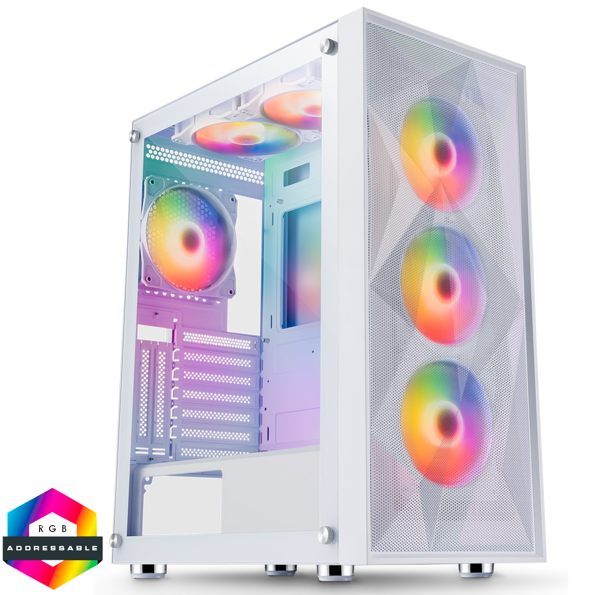 CiT Phantom XL White CiT Phantom XL White Gaming Case 6 x ARGB Fans & Hub - Image 1