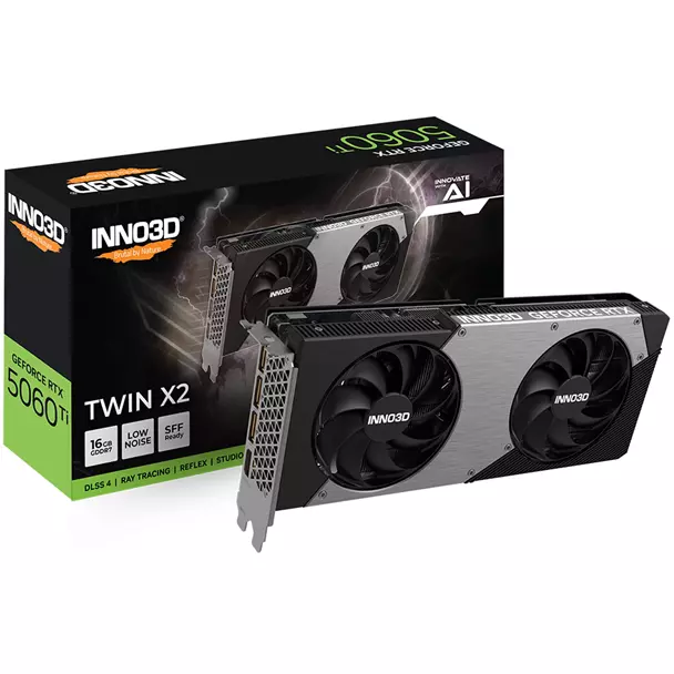 Inno3D GeForce RTX 5060 Ti Twin Inno3D GeForce RTX 5060 Ti Twin X2 16GB GDDR7 PCI-Express Graphics Card - Image 1
