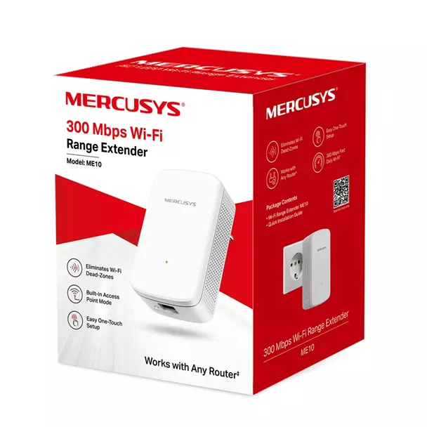 Mercusys ME10 N300 Mercusys ME10 N300 Wi-Fi Range Extender - NPMER-ME10 - Image 1