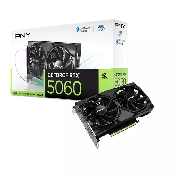 PNY GeForce RTX 5060 8GB Dual OC PNY GeForce RTX 5060 8GB Dual GDDR7 PCI-Express Graphics Card - Image 1