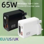 65W Wall Charger With Built-in Retractable Type-C Cable - Image 2