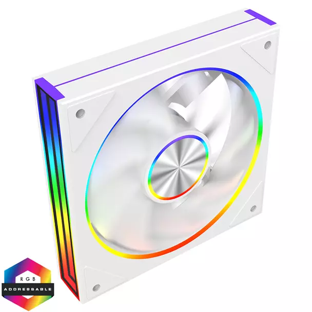 CiT Saturn 120 ARGB PWM Saturn 120mm ARGB White 4pin PWM PC Cooling Infinity Fan - Image 1
